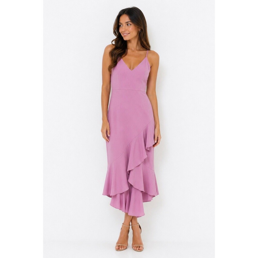 Dress The Population Classic Pink Midi Dress Mermaid Barbiecore Cocktail Size M